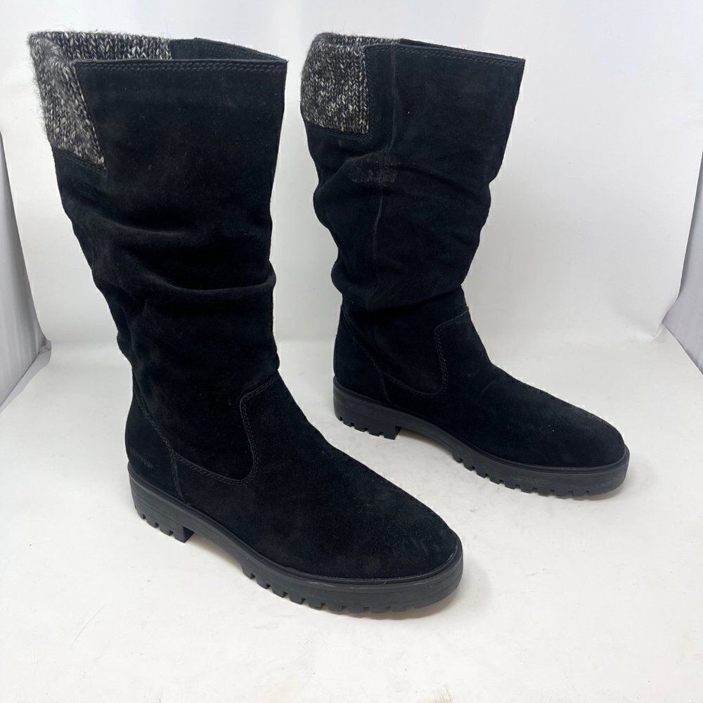 Camper Black Suede Lug Sole Slouch Boots Size 11